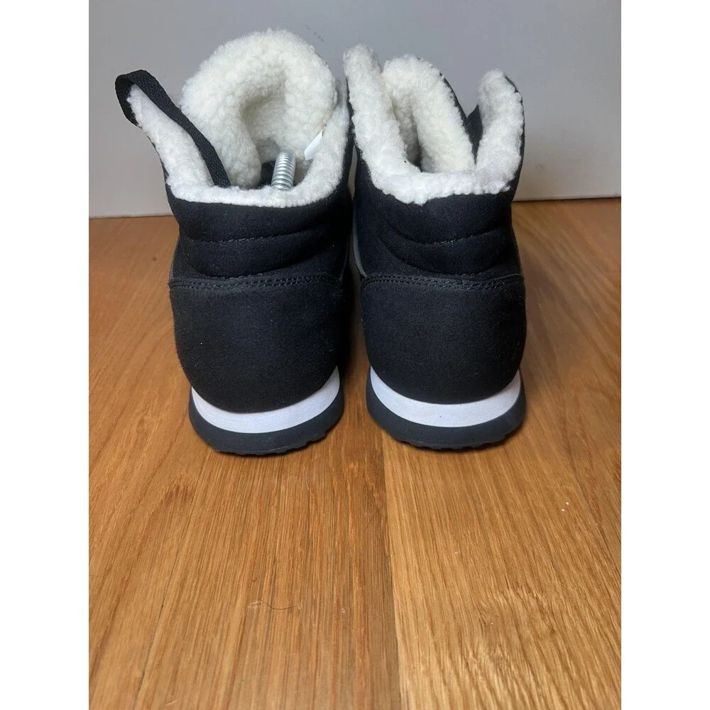 Wooly's Shoes Mens Size 12 EU 46 Black Faux Shearling Lined Winter Sneaker Boots